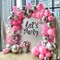 Pink Silver Balloon Garland Arch - Light Pink Balloons Different Size for Birthday Baby Shower Bachelorette Bridal Shower Wedding Anniversary Party Decoration